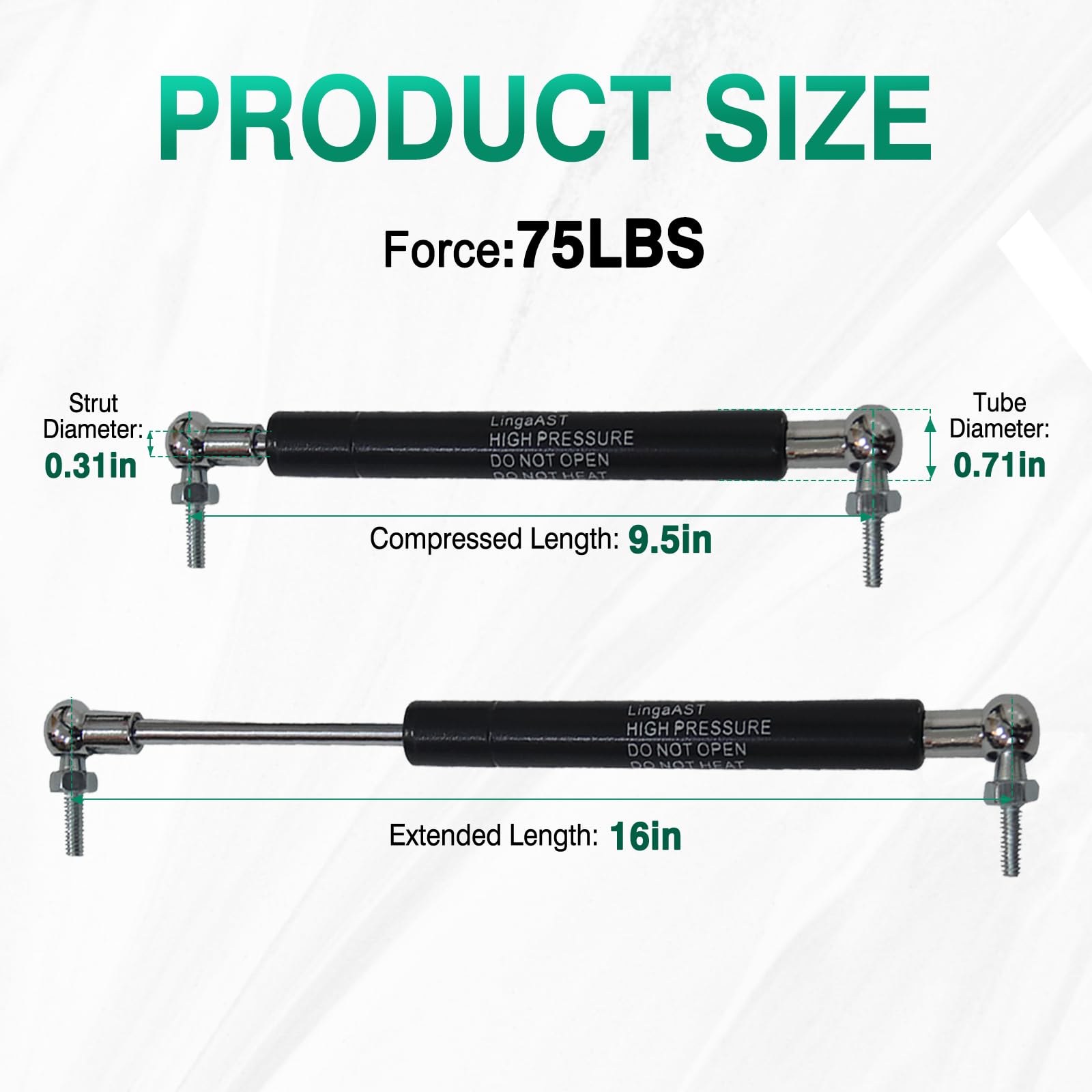Amazon.com: Gas Spring Prop Struts Shock Lift Supports 16 Inches